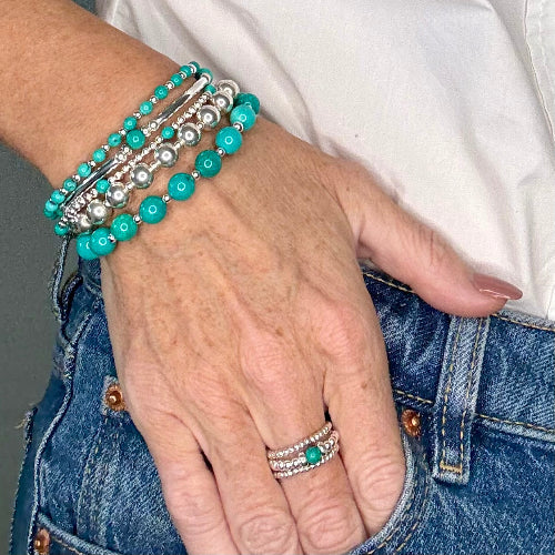 Turquoise Stack Builder 925 Sterling Silver Bracelet