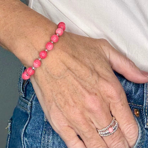 Coral Stack Builder 925 Sterling Silver Bracelet