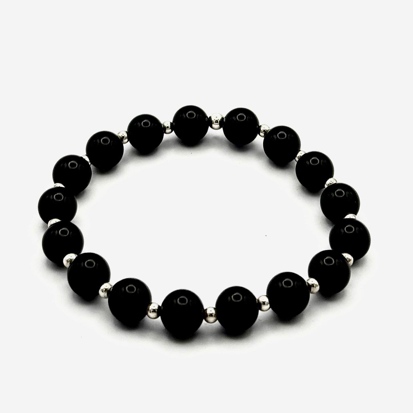 Black Onyx Stack Builder 925 Sterling Silver Bracelet