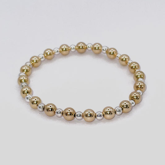 Cosmic Gold – 14k Gold and Sterling Silver Mixed Metal Bracelet