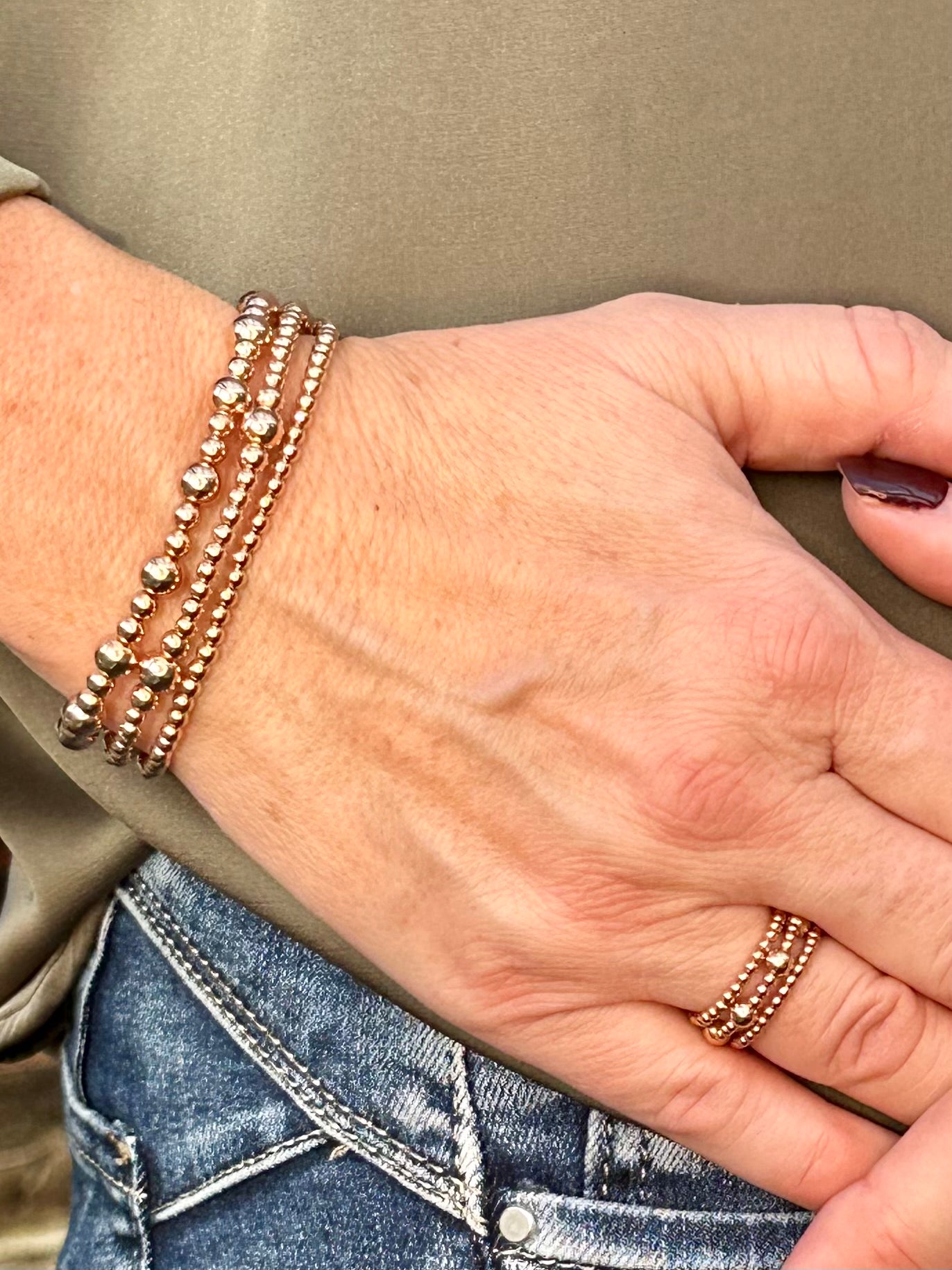 Signature 14k Rose Gold Bracelet Stack