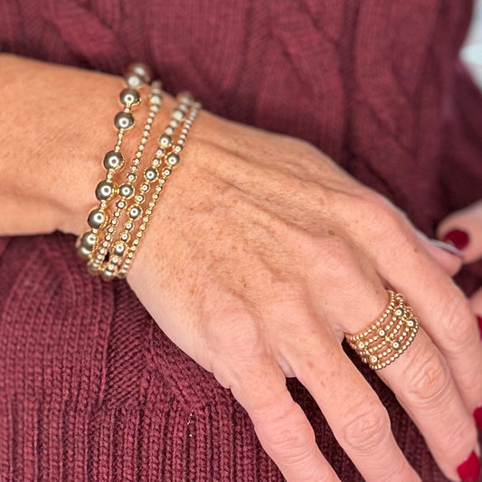 Signature 14k Gold Bracelet Stack