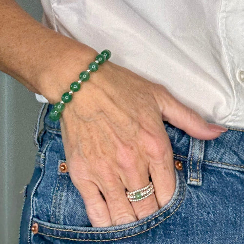 Aventurine Stack Builder 925 Sterling Silver Bracelet