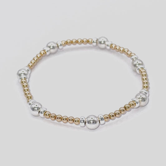 Mini Supernova – Mixed Metal 14k Gold and 925 Sterling Silver Bracelet
