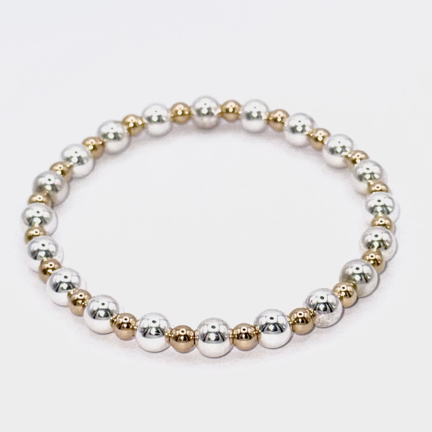 Cosmic Silver – Sterling Silver and 14k Gold Mixed Metal Bracelet