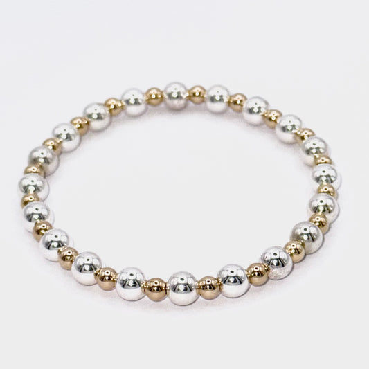 Cosmic Silver – Sterling Silver and 14k Gold Mixed Metal Bracelet