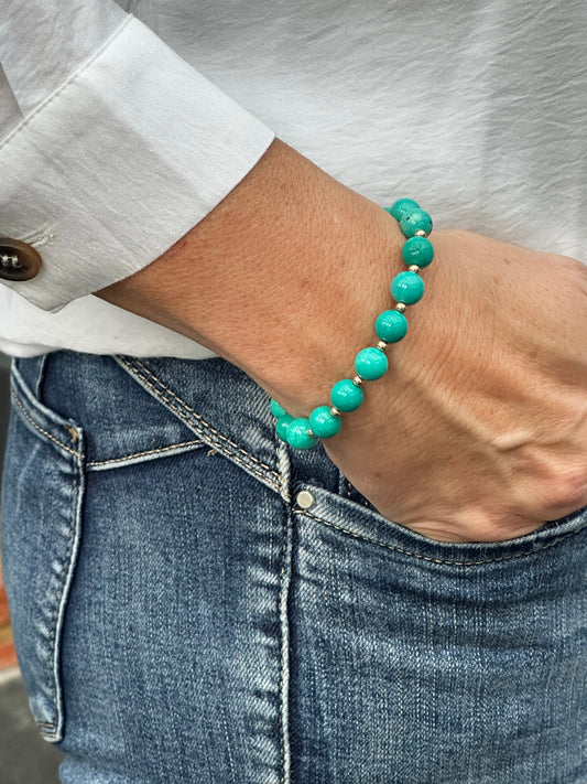 Turquoise Stack Builder 14k Gold Bracelet