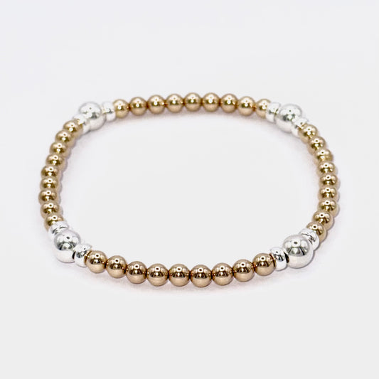 Supernova – 14k Gold and 925 Sterling Silver Mixed Metal Bracelet