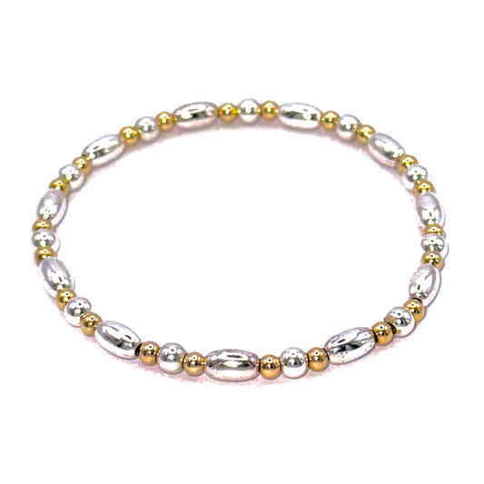 Mini Starlink – Sterling Silver and 14k Gold Mixed Metal Bracelet